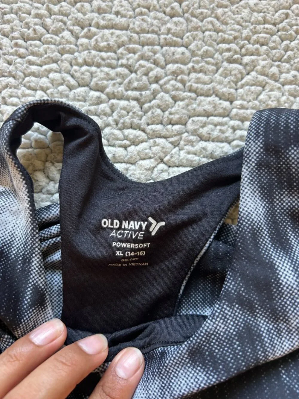 Old Navy -- black/ grey, racerback sports bra